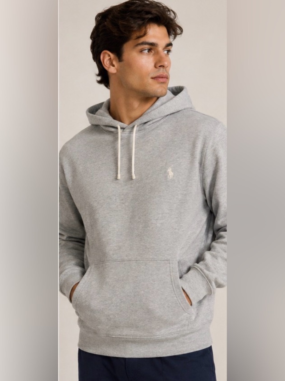 Polo Ralph Lauren Grey Pullover Hoodie Classic Pony Logo Preppy